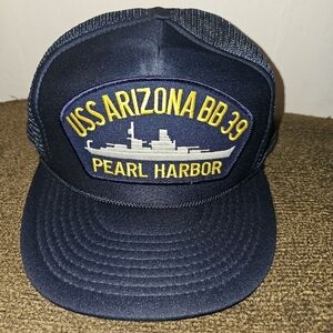 USS Arizona BB39 PEARL HARBOR Truckers Hat!